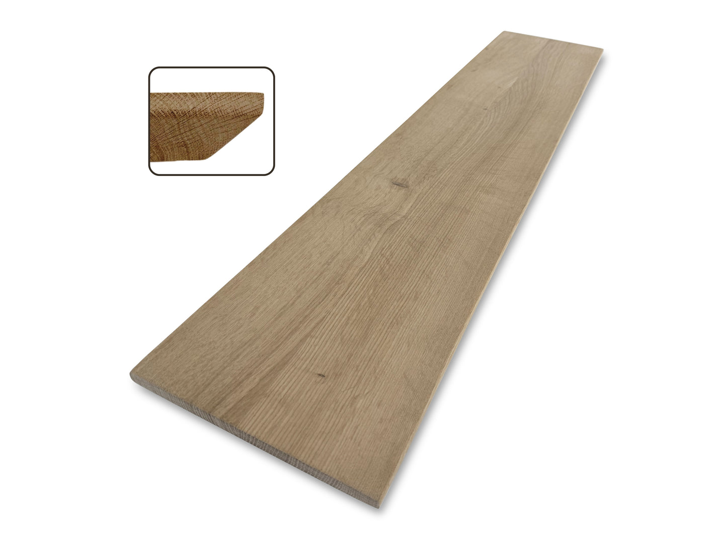 Eiken wandplank verjongd 40mm