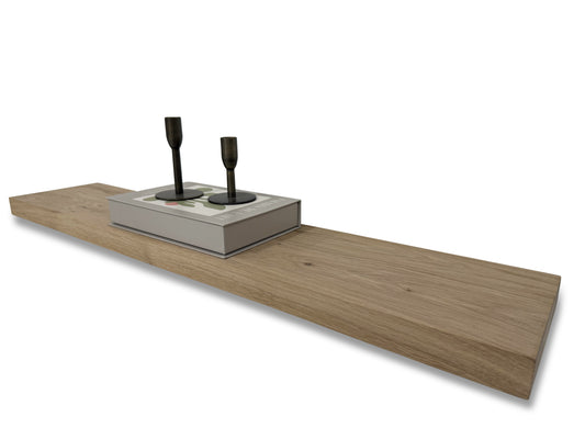 Eiken wandplank rechte rand 40mm